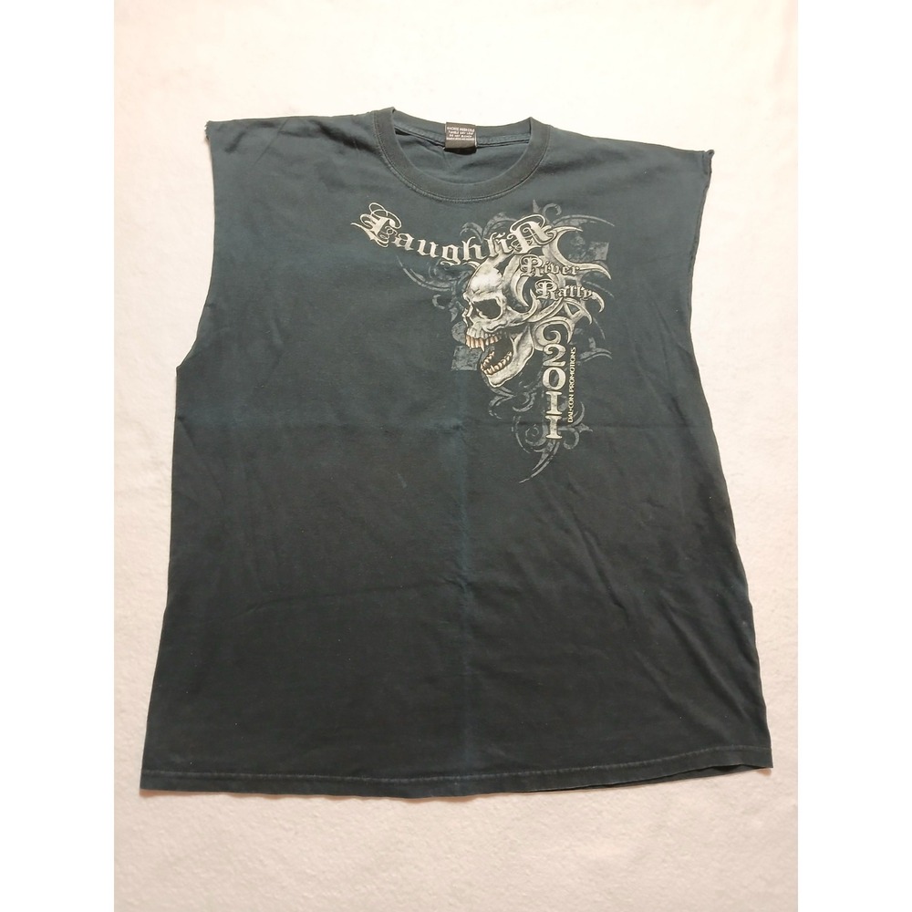 Vintage 2011 Laughlin River Run Shirt XL Black Cutoff Muscle Tee 29th Annual
